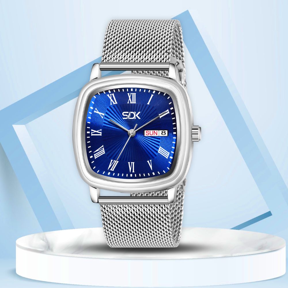 Prestige Day-Date Mesh Watch-Blue