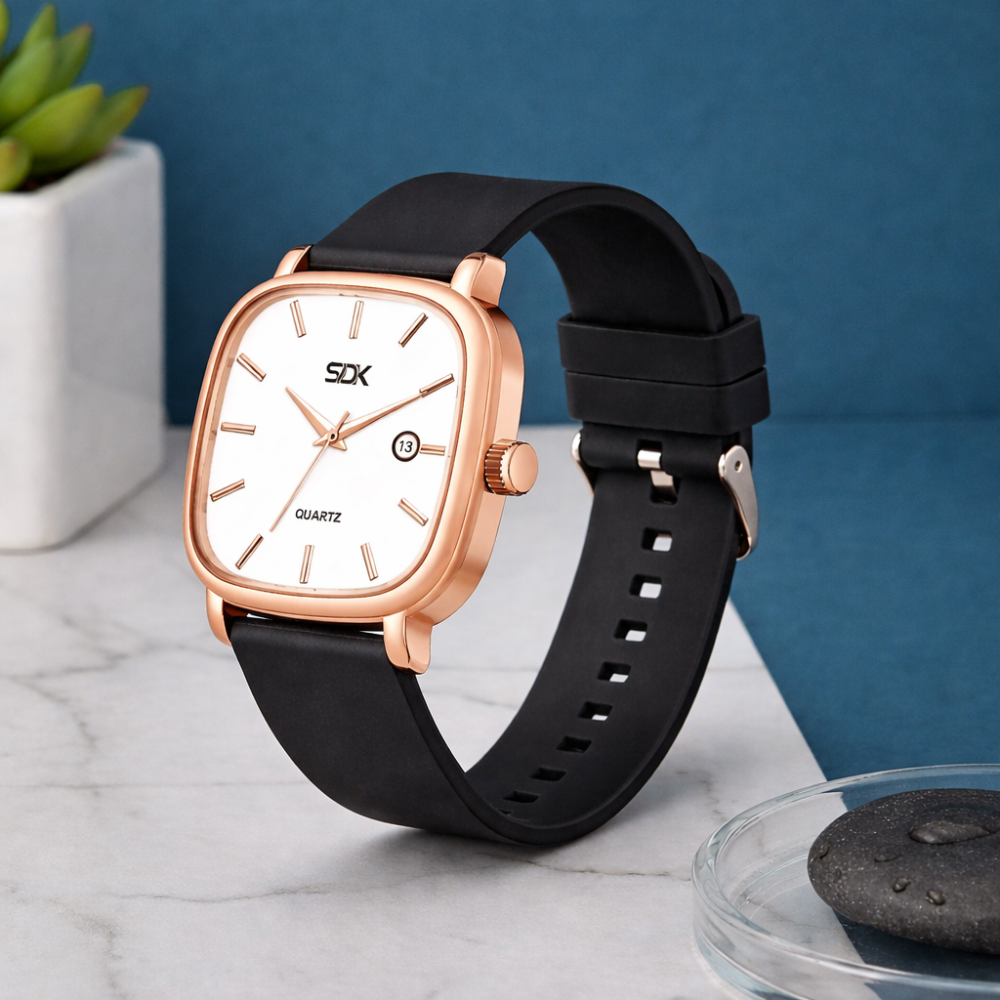 Rose Aura Classic Watch-Black