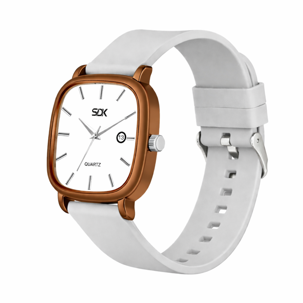 Classic Brown Square Dial Watch-Grey
