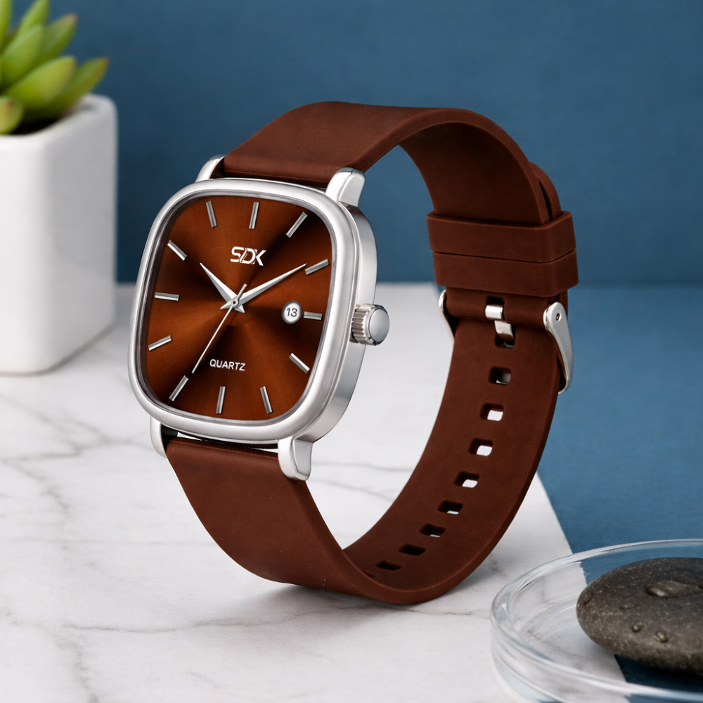 Premium Designer Dial Watch-Brown