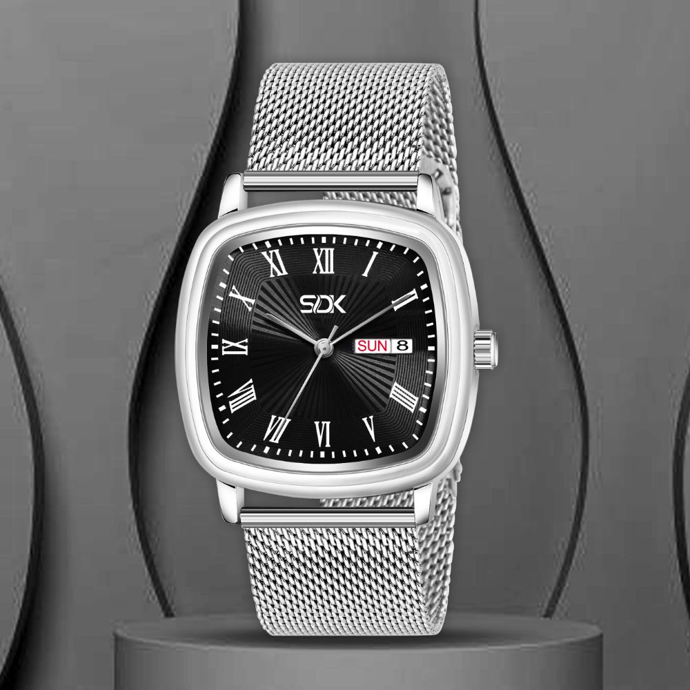 Prestige Day-Date Mesh Watch-Black