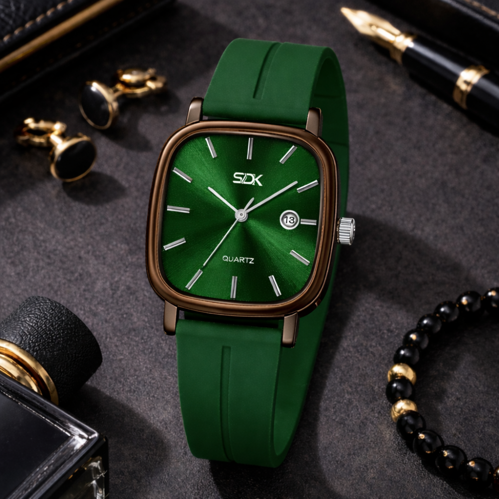 Urban Curve Silicone Watch-Green