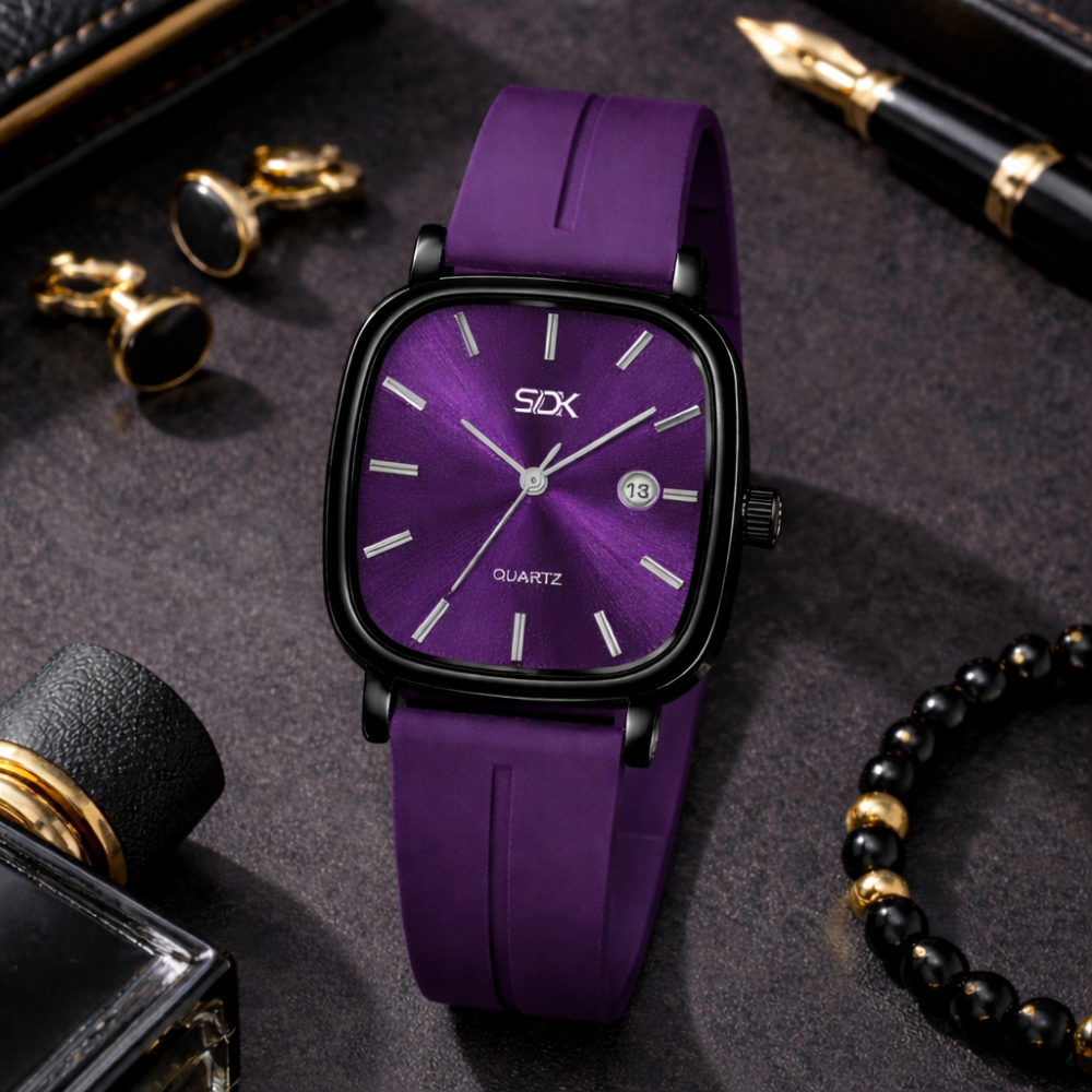 Black Curve Series Watch-Purple