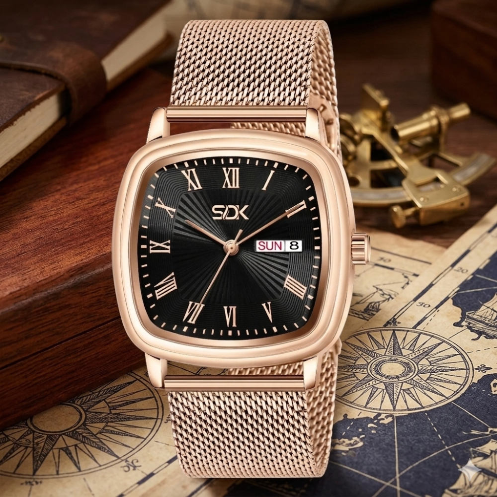 Royal Rose Mesh Premium Watch-Black