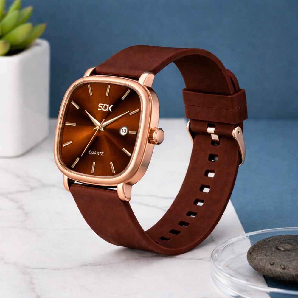 Premium Quartz Watch-Brown