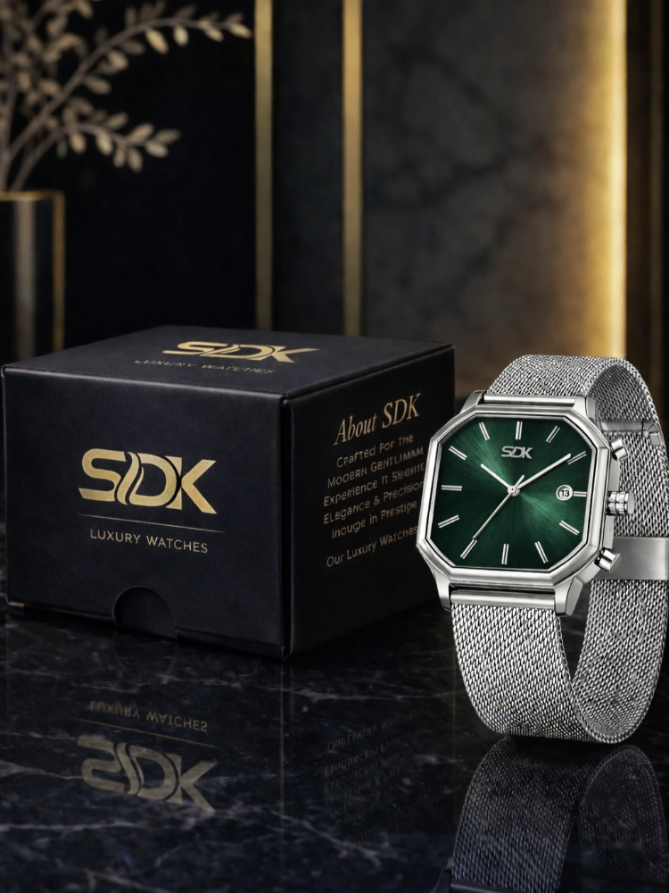 Silver Edge Premium Watch-Green