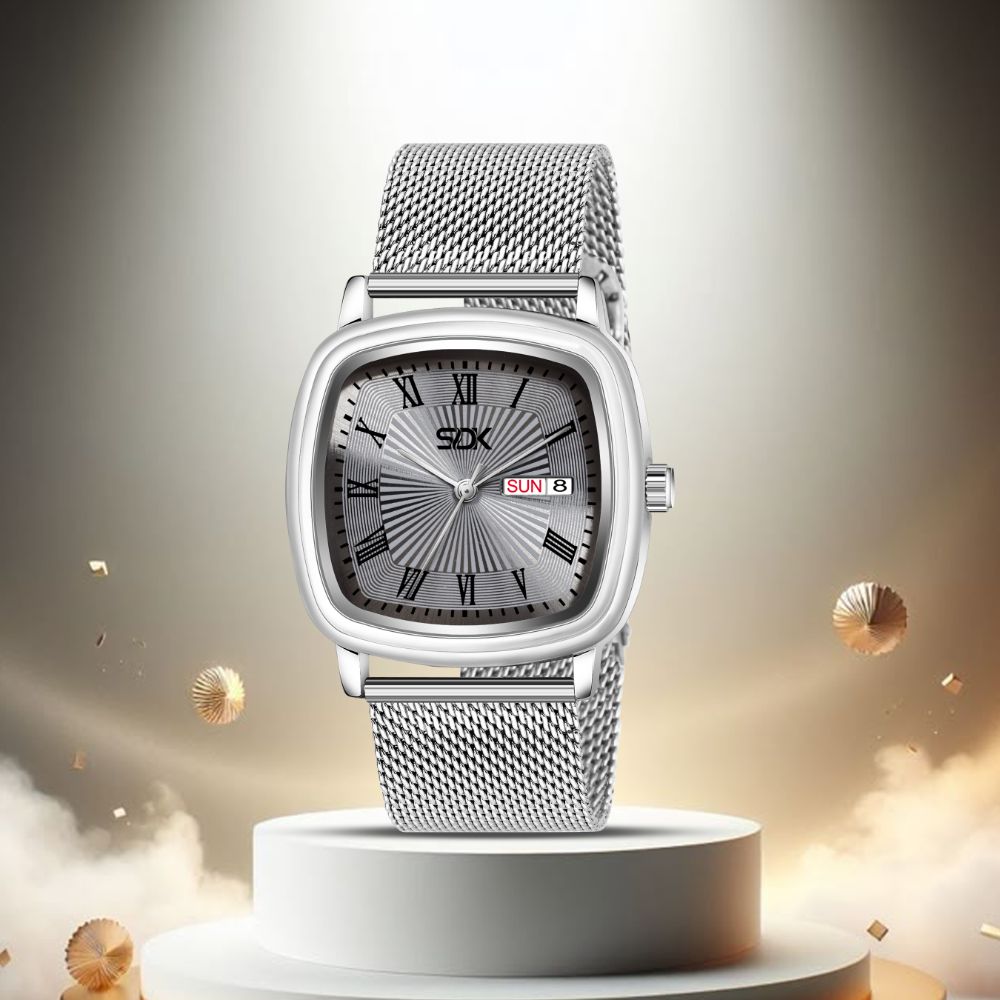Prestige Day-Date Mesh Watch-Grey