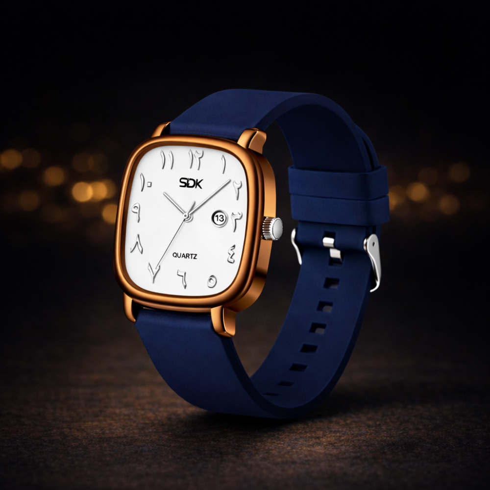 Brown Arabic Dial Quartz Watch-Blue