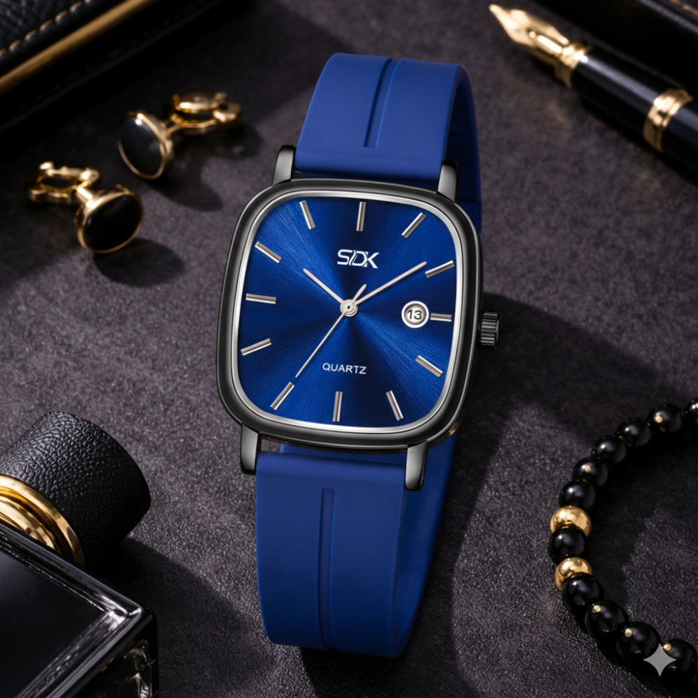 Black Curve Series Watch-Blue
