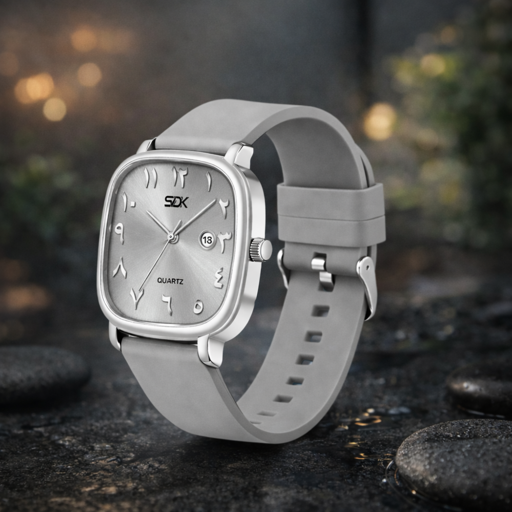 Silver Aura Quartz Watch-Grey