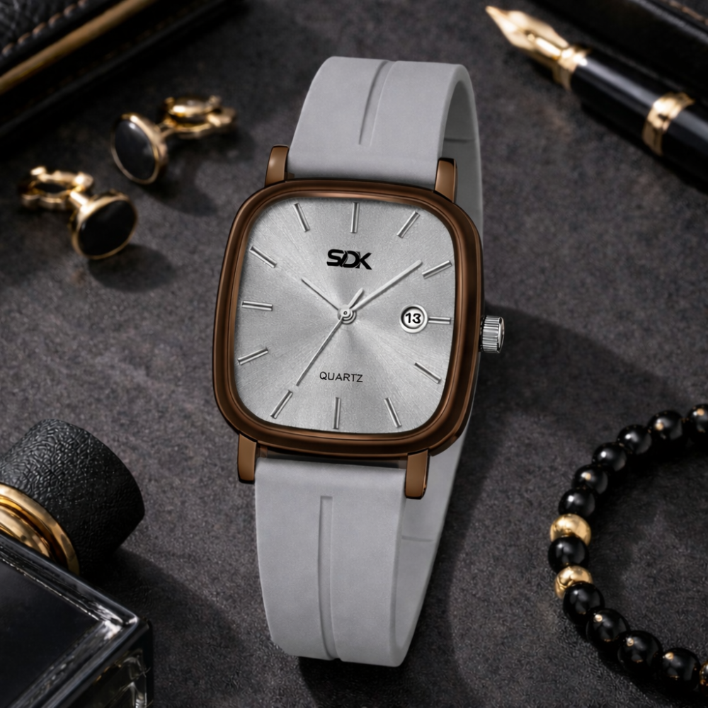 Urban Curve Silicone Watch-Grey