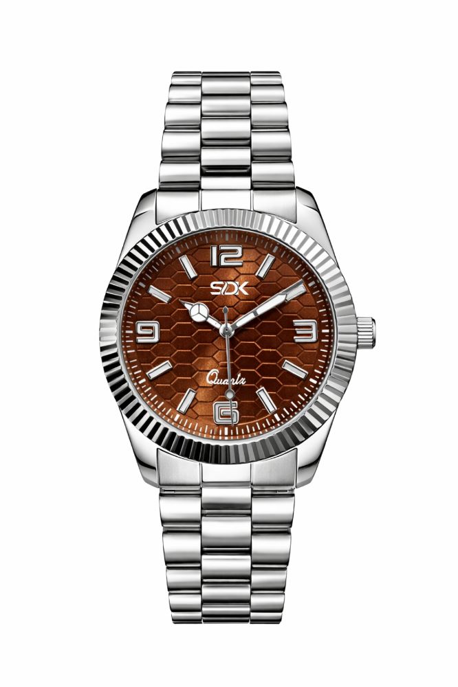 Aurex Prime Steel Watch-Brown