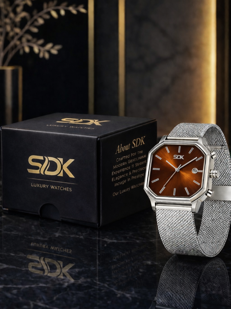Silver Edge Premium Watch-Brown