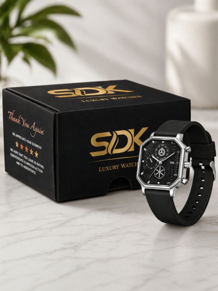 Urban Chrono Square Watch-Black