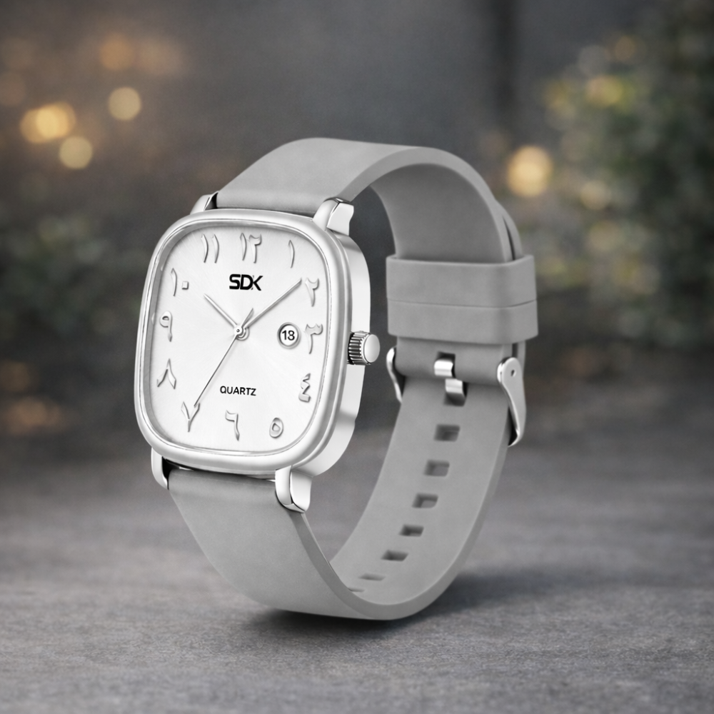 Silver Arabic Premium Quartz Watch-Grey