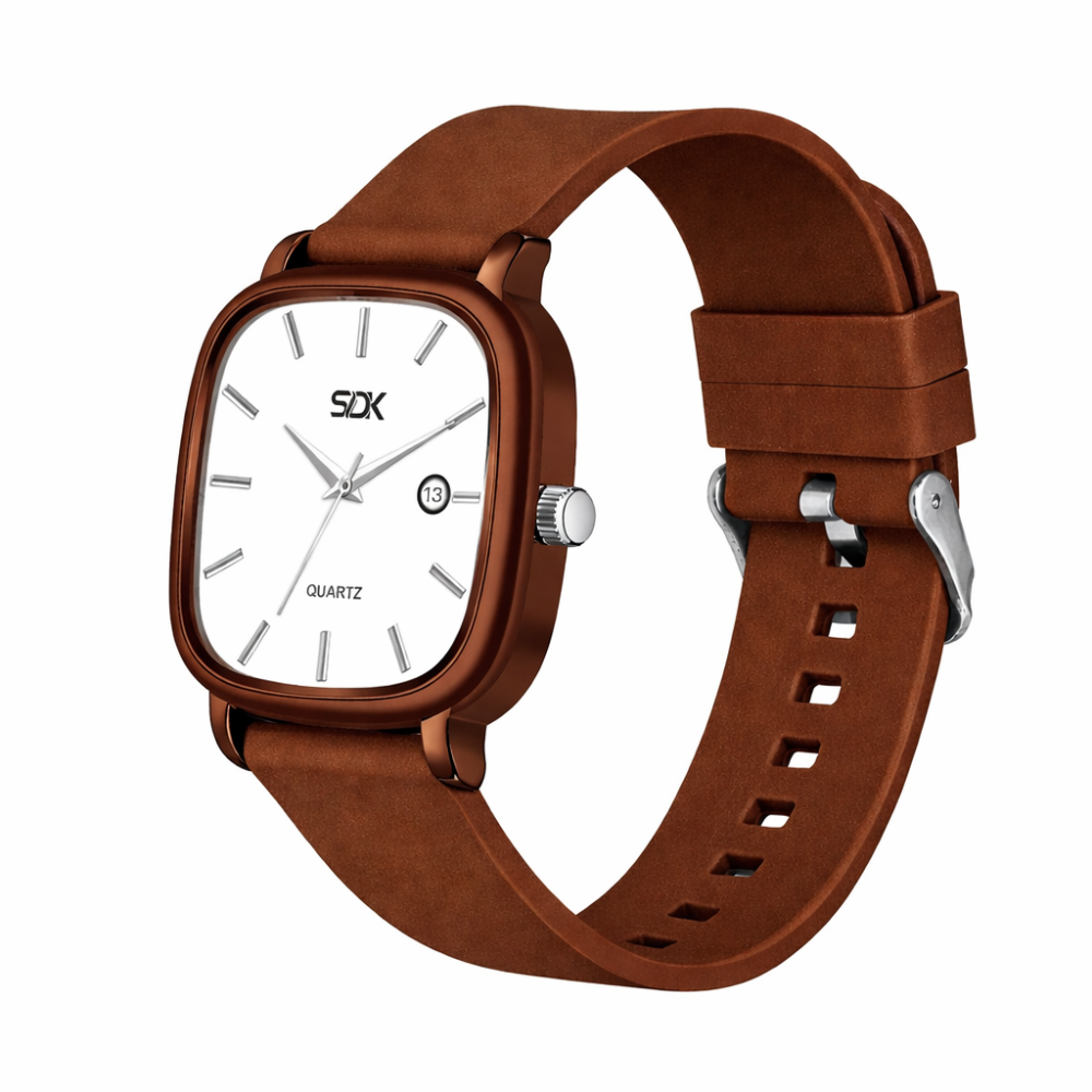 Classic Brown Square Dial Watch-Brown