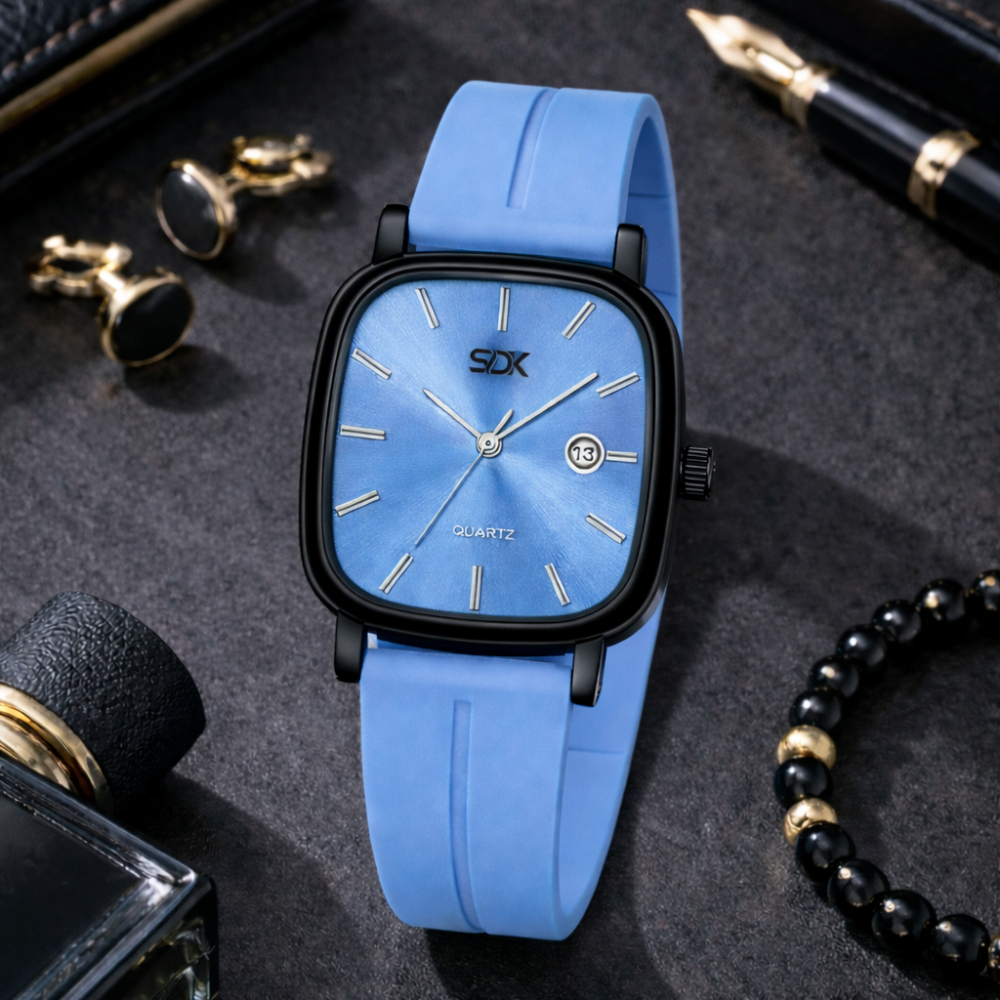 Black Curve Series Watch-Sky-Blue