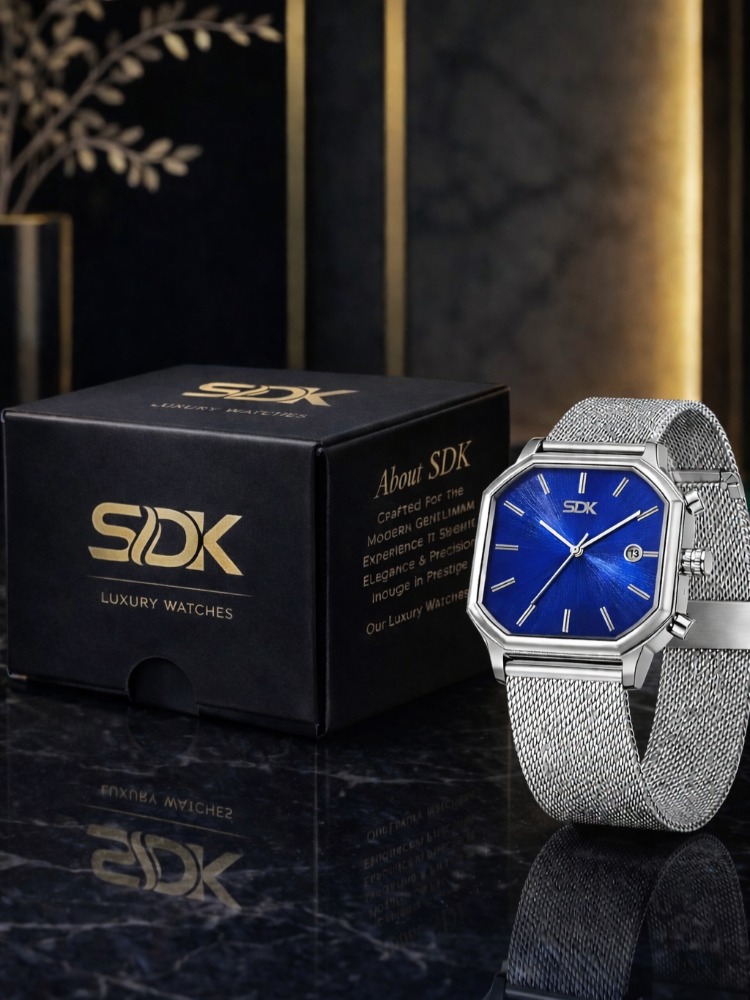 Silver Edge Premium Watch-Blue