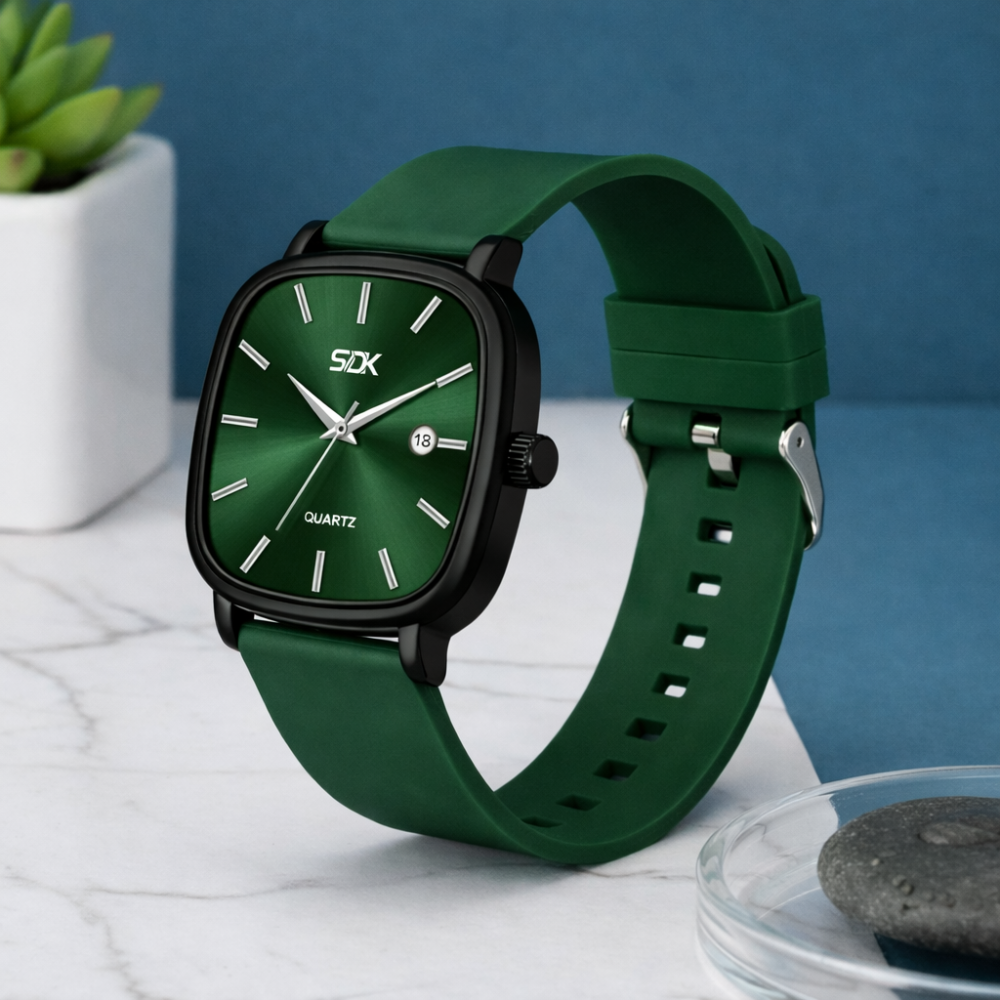 Premium Quartz Date Watch-Green