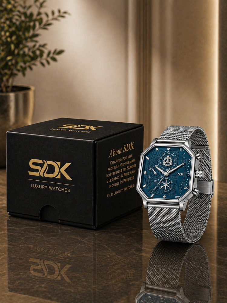 Silver Matrix Mesh Watch-Green