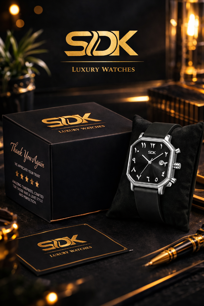 Silver Noir Arabic Edition Watch-Black
