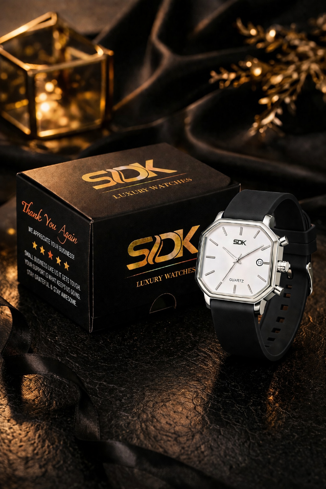 Silver Arabic Classic Watch-Black