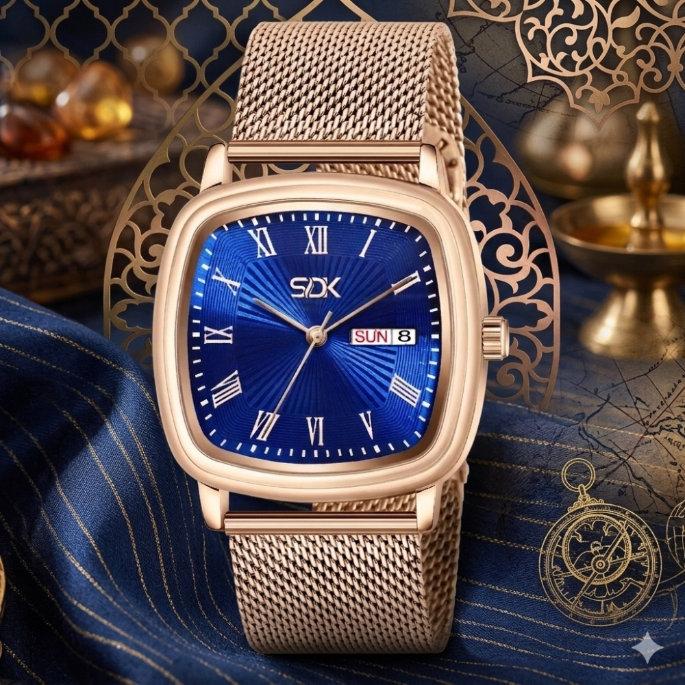 Royal Rose Mesh Premium Watch-Blue