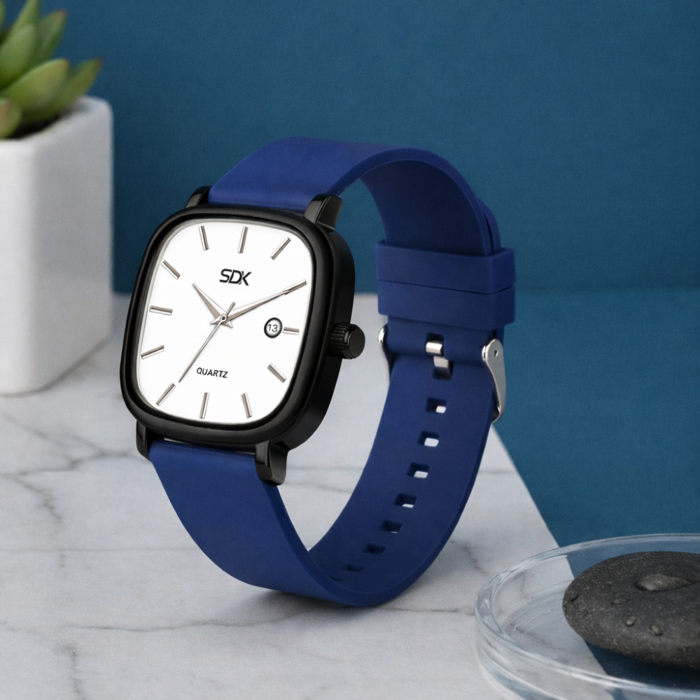Obsidian Square Classic Watch-Blue