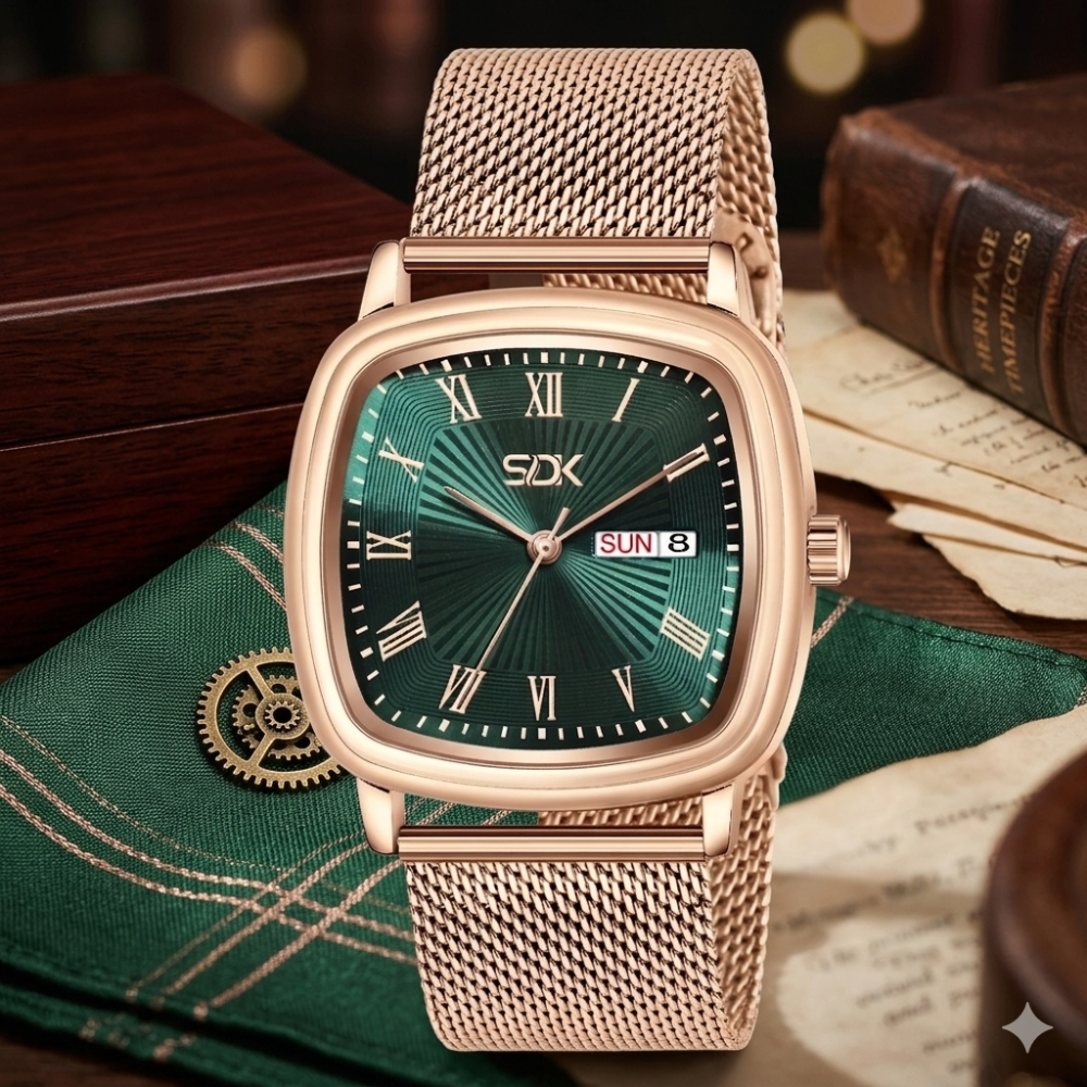 Royal Rose Mesh Premium Watch-Green