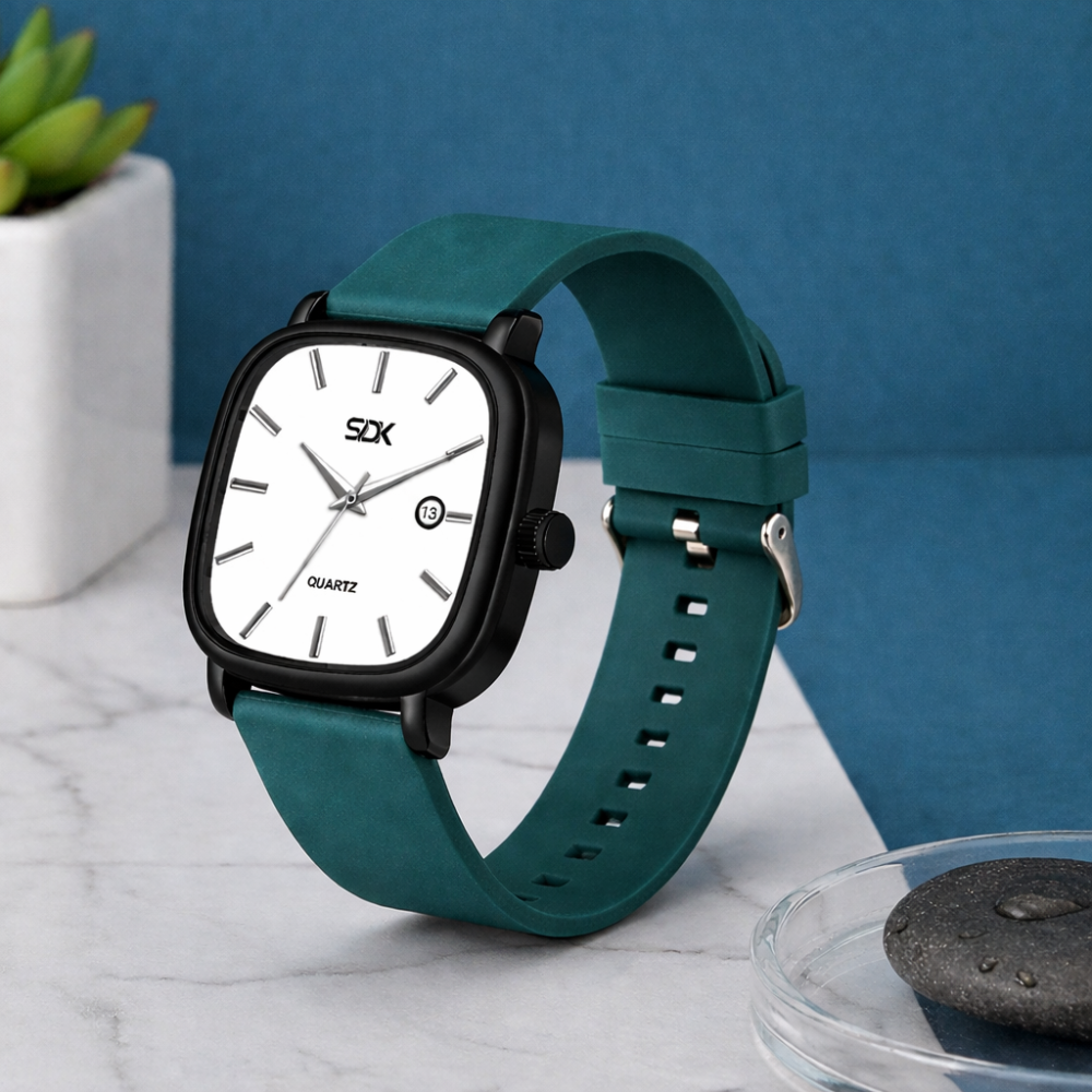 Obsidian Square Classic Watch-Green