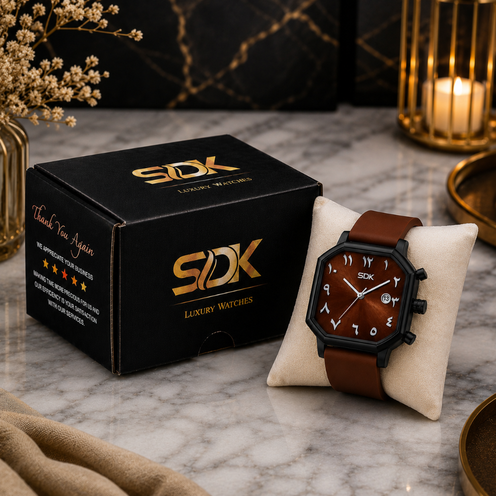 Arabic Style Numeral Dial-Brown