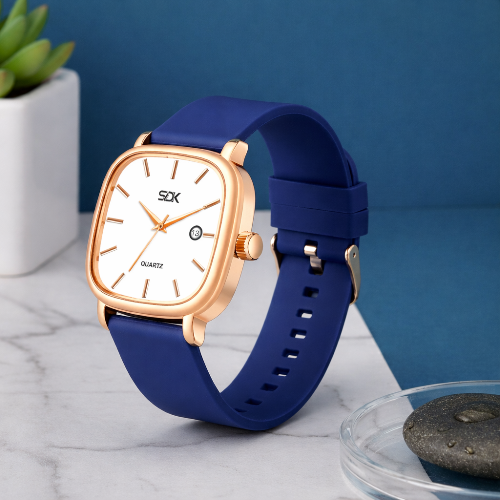 Rose Aura Classic Watch-Blue