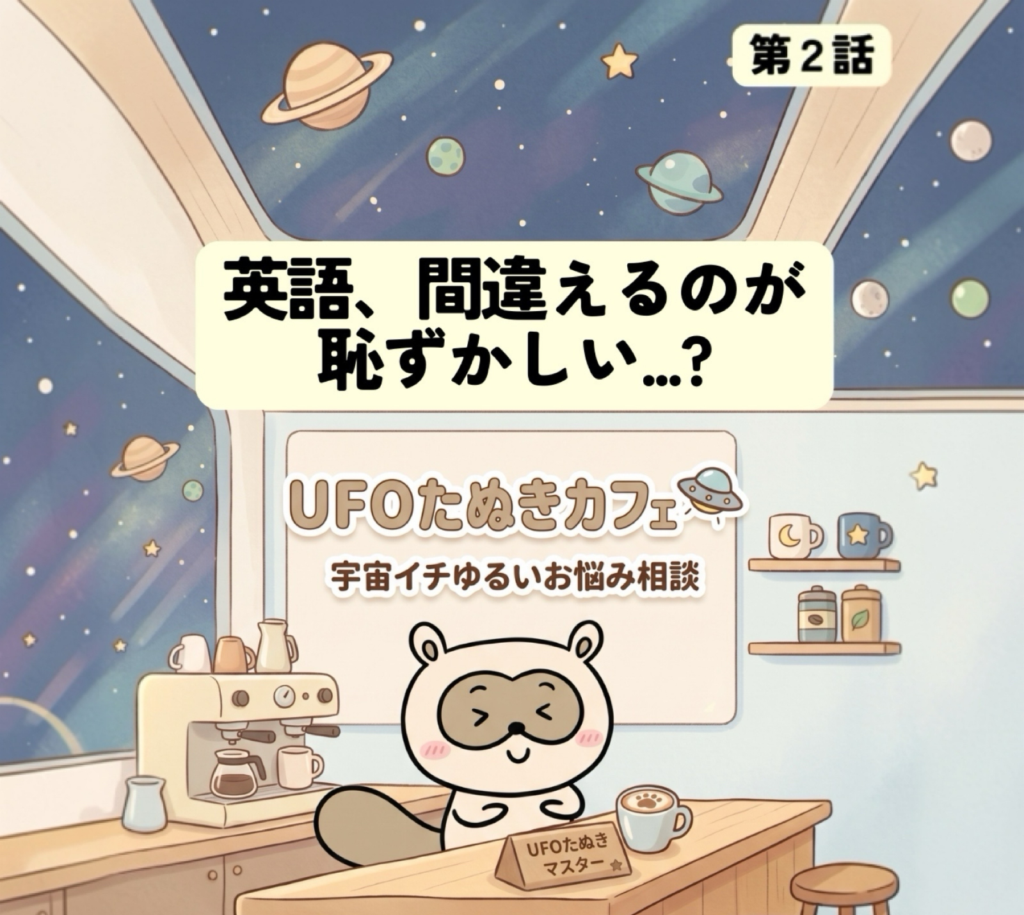 「英語で話すの、恥ずかしい…」UFOたぬきの宇宙イチゆるいお悩みカフェ