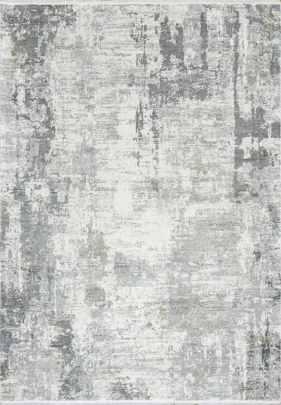 Ruby Modern Ivory/Grey Distressed Medium Pile Rug