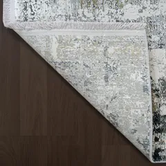 Ruby Modern Ivory/Grey Distressed Medium Pile Rug