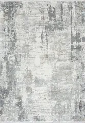 Ruby Modern Ivory/Grey Distressed Medium Pile Rug