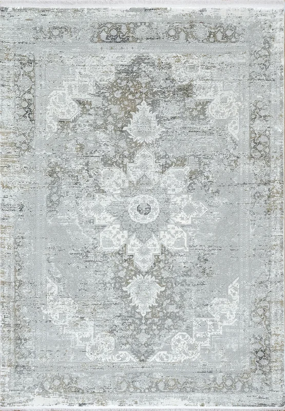 Ruby Transitional Grey Distressed Medium Pile Rug