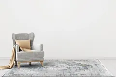 Ruby Transitional Grey Distressed Medium Pile Rug