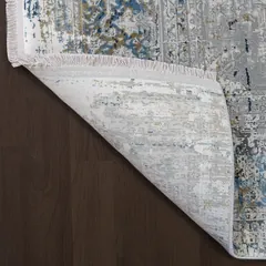 Ruby Transitional Grey Distressed Medium Pile Rug