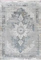 Ruby Transitional Grey Distressed Medium Pile Rug