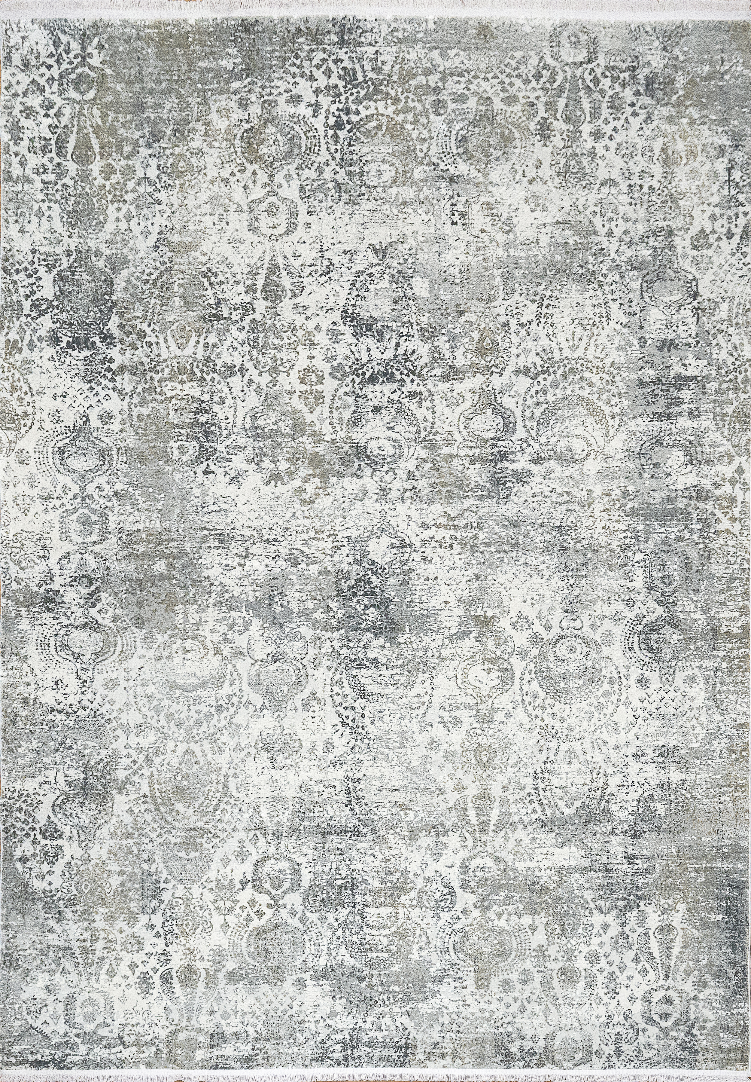 Ruby Transitional Ivory/Grey Distressed Medium Pile Rug