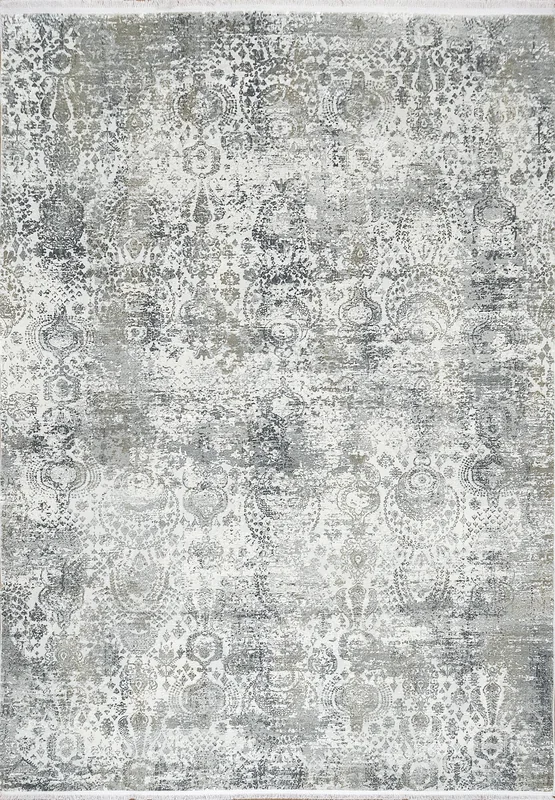 Ruby Transitional Ivory/Grey Distressed Medium Pile Rug