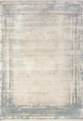 Ruby Modern Ivory/Blue Abstract Medium Pile Rug