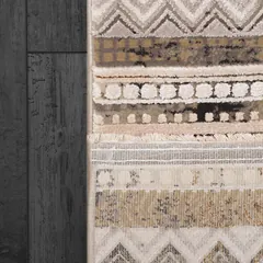 Ruby Modern Ivory/Taupe/Grey Southwestern Medium Pile Rug
