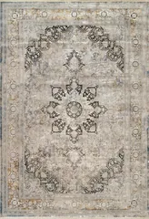 Ruby Transitional Ivory/Grey/Gold Oriental Medium Pile Rug
