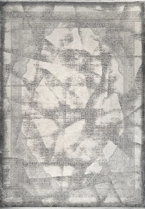 Ruby Modern Grey/Ivory Abstract Medium Pile Rug