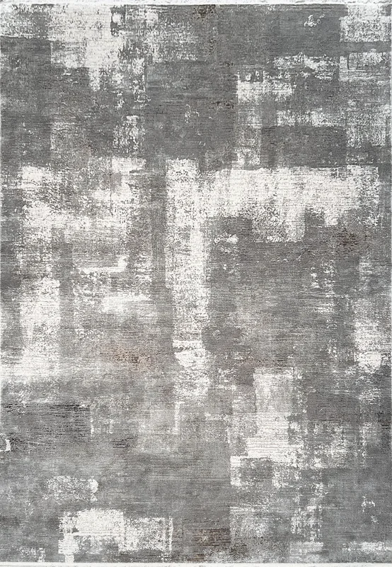 Ruby Modern Grey/Ivory/Brown Abstract Medium Pile Rug