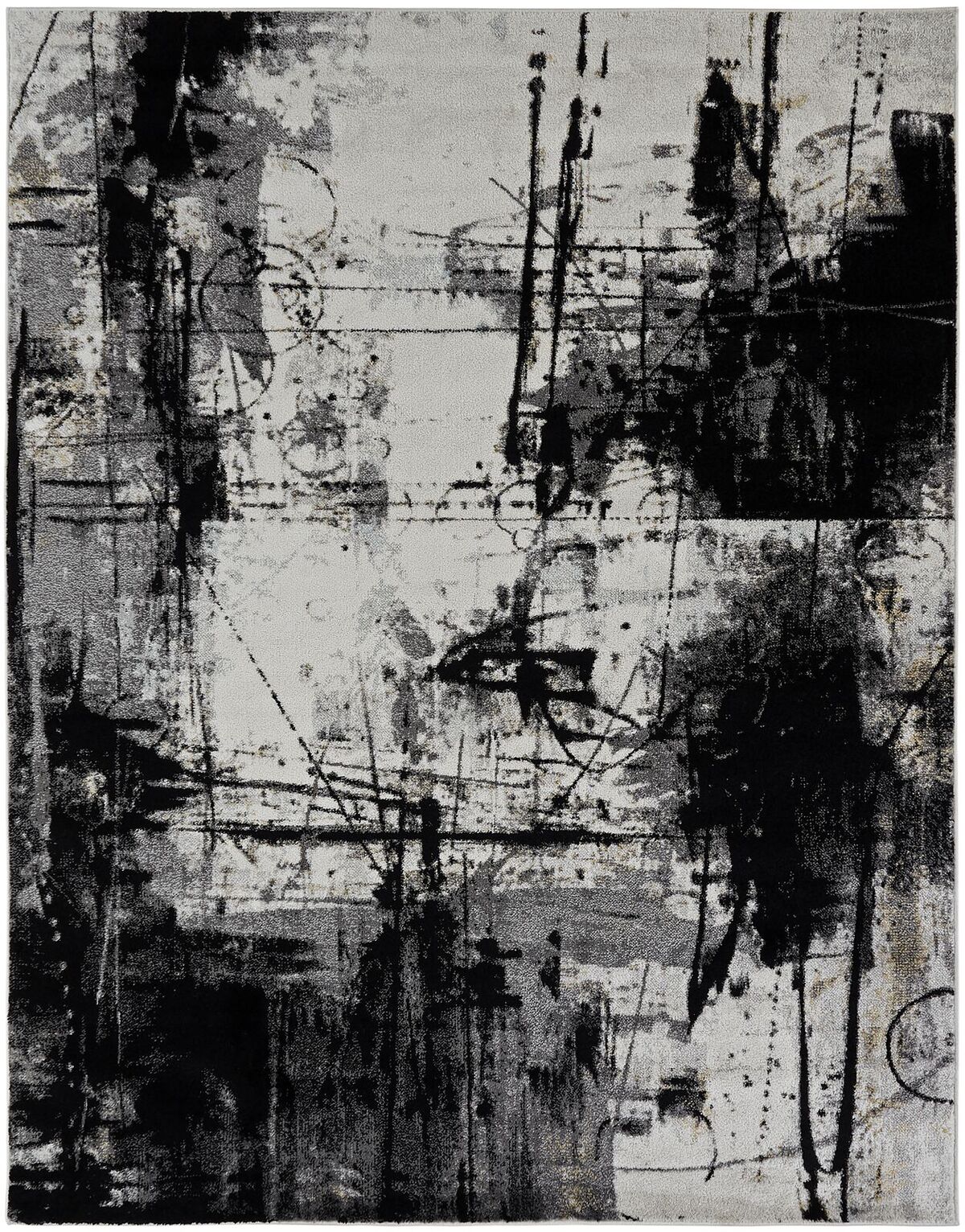 Solstice Sc-059 Black / Zinc Power Loom Rug
