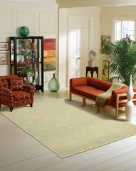 Ambrose Trellis Light Green Woven Rug