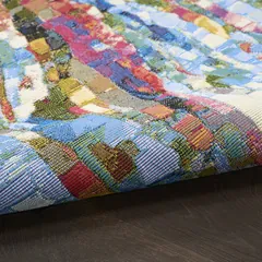 Color Splash Graphic Multicolor Machine Woven Rug